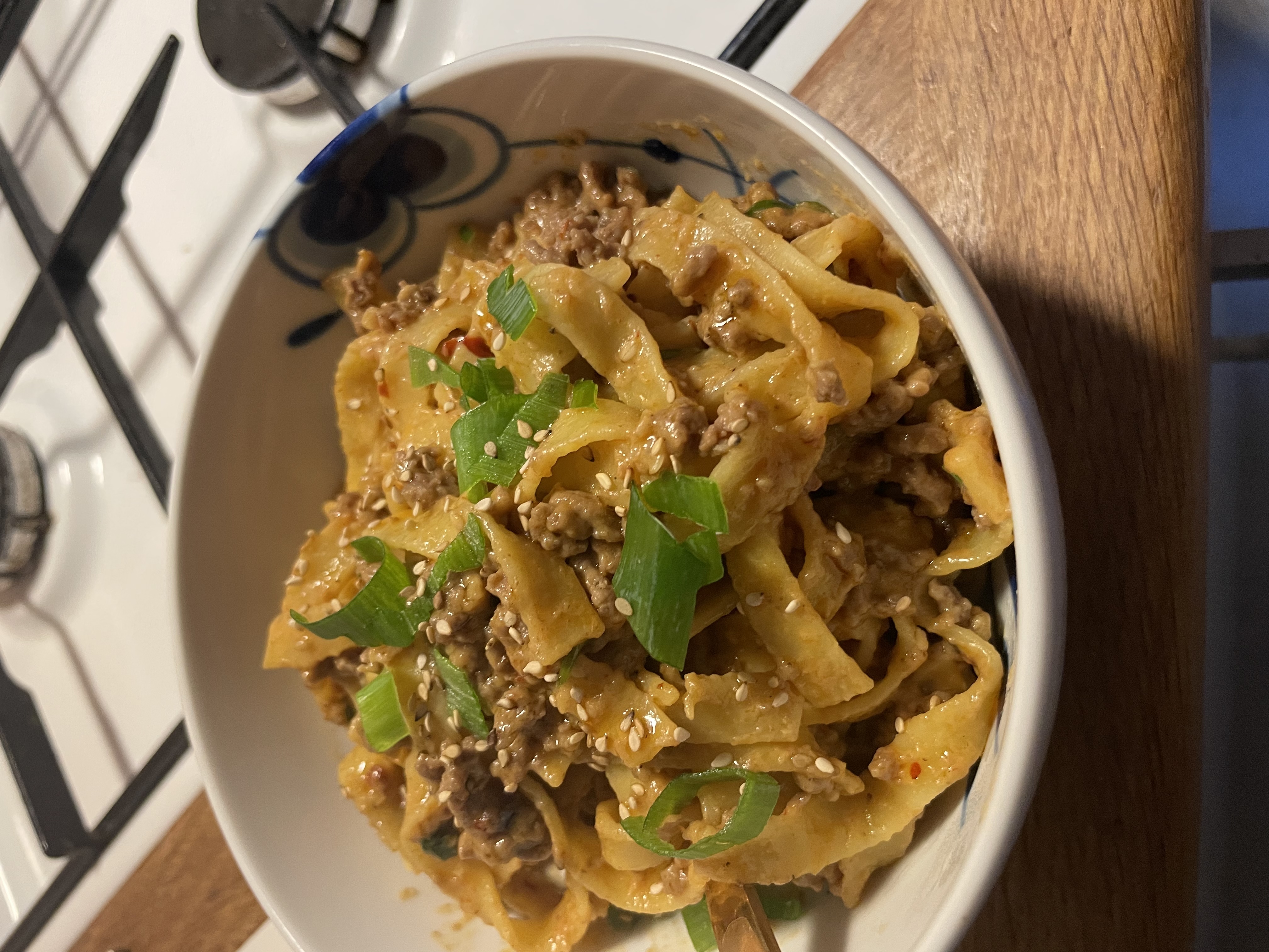 Peanut Butter Chili Okse Nudler